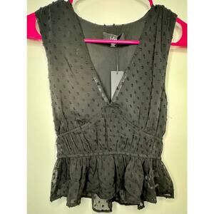 Lulus black ruffled top NWT Size XS